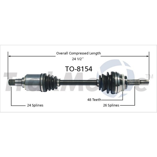 Surtrack Axle Cv Axle Shaft, To-8154 TO-8154